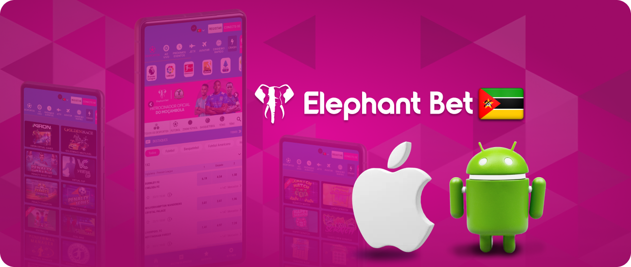A aplicação móvel Elephant Bet dá aos utilizadores de Moçambique acesso total a apostas, jogos e transações financeiras